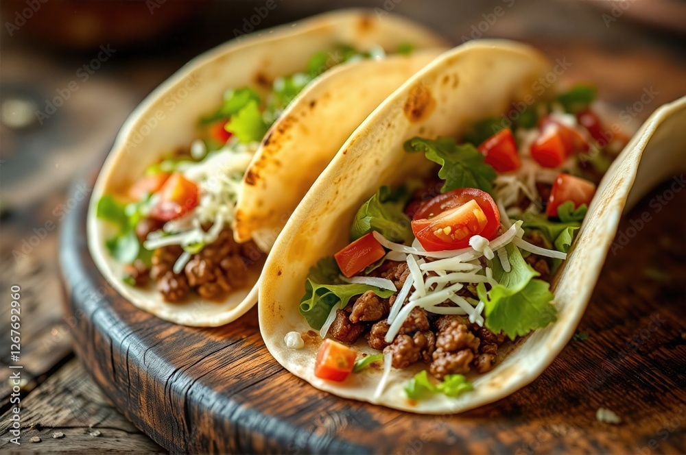 Authentic Homestyle Mexican Street Tacos with Fresh Toppings on Rustic Wooden Surface A Culinary Journey Through Traditional Tex-Mex Comfort Food Authentic Homestyle Mexican Street Tacos with Fresh Toppings on Rustic Wooden Surface A Culinary Journey Through Traditional Tex-Mex Comfort Food