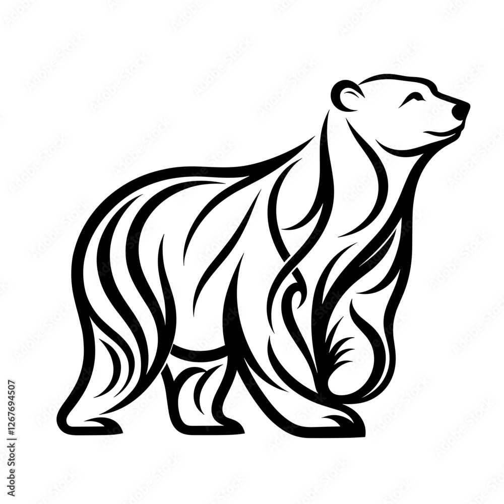 Fototapeta premium Tribal polar bear vector illustration