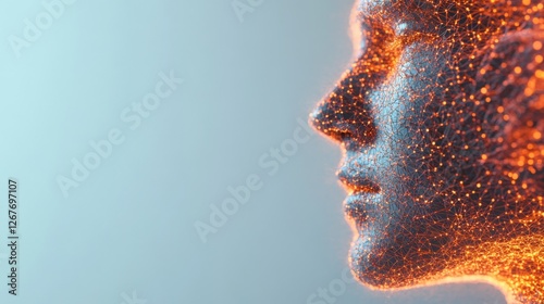 Fototapeta Naklejka Na Ścianę i Meble -  human face connected by digital network