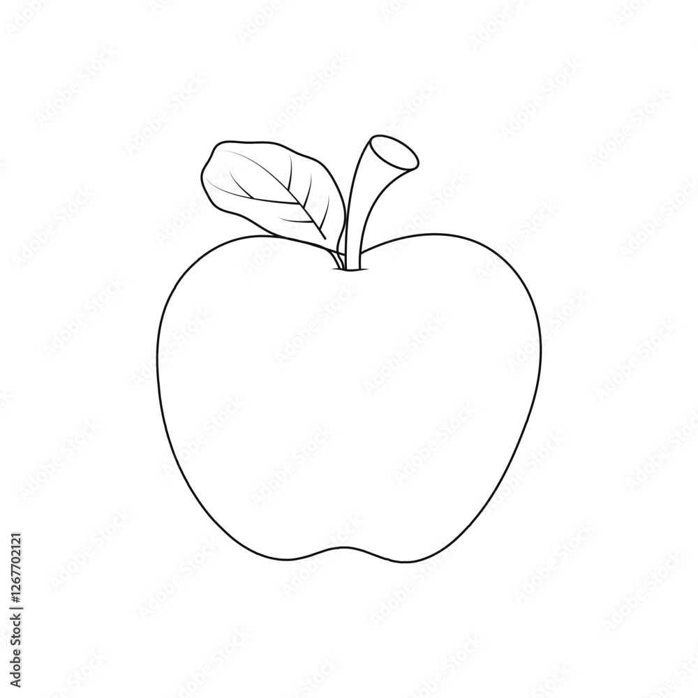 Fototapeta premium Clean Apple Line art sketch