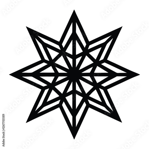 a symmetrical star made with intricate geometric.