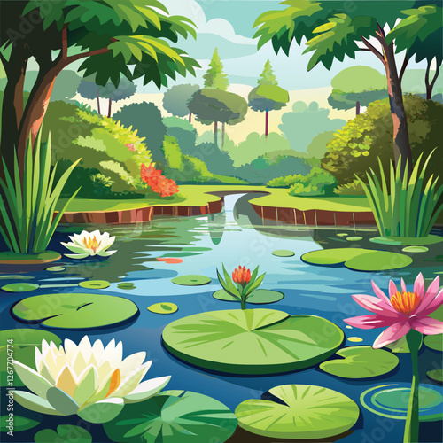 water lily in the pond