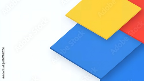 Free Download Abstract Geometric Background Design Red Blue Yellow Shapes Over White - GFXLoad
