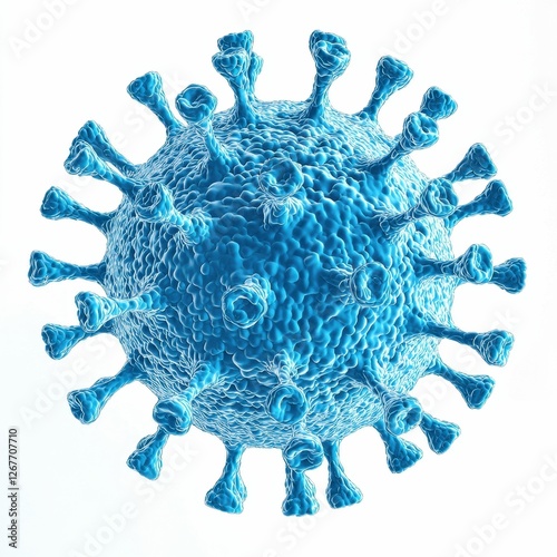 Detailed Virus Structure Medical Science Illustration