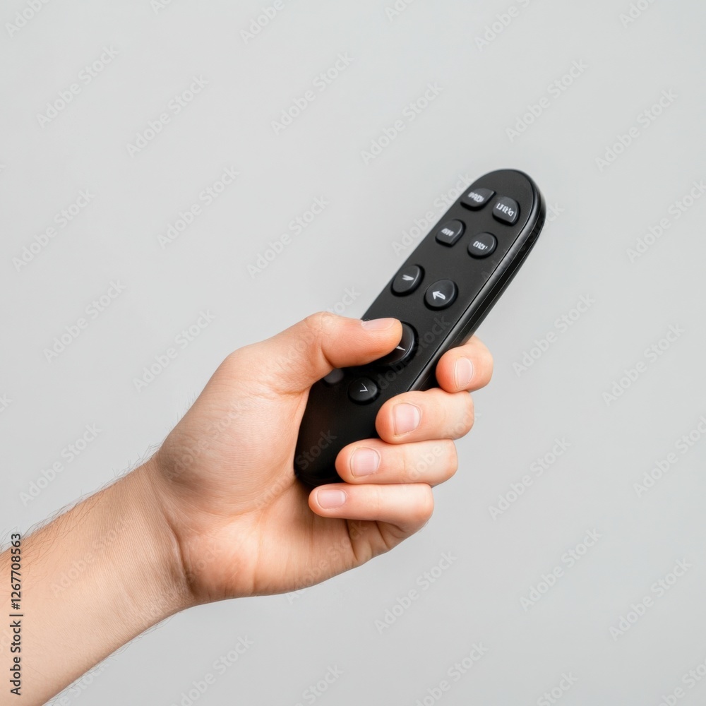 hand holding a remote control