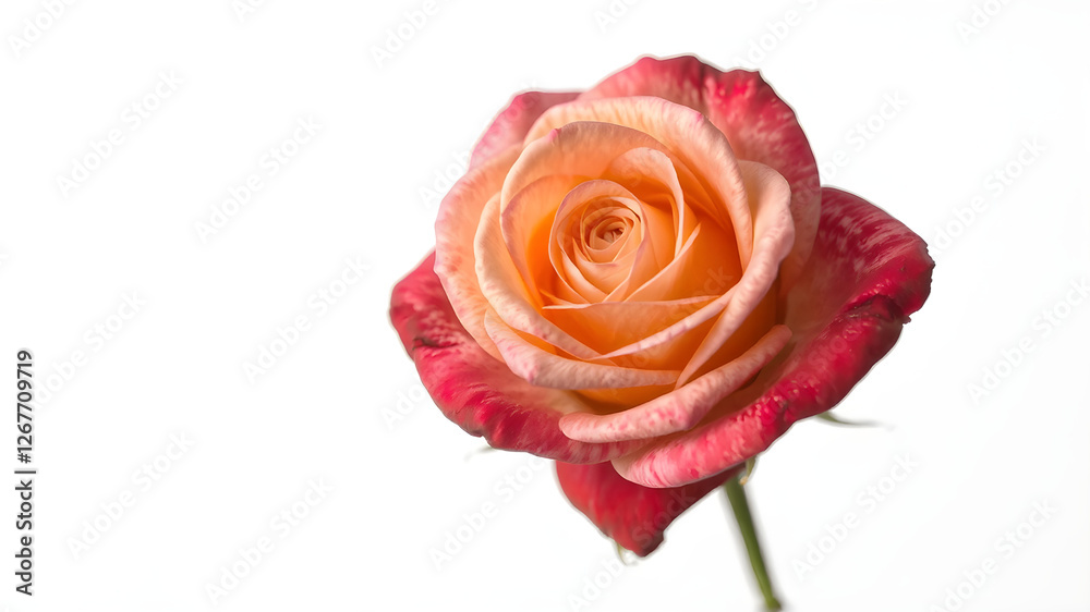 Rose isolated on white background, full depth of field Rose isolated on white background, full depth of field