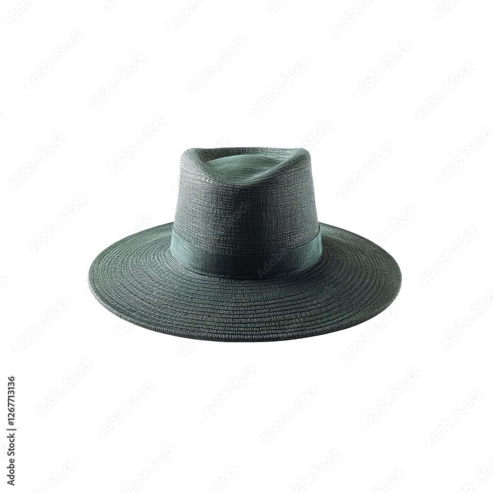 Stylish Green Fedora Hat, Wide Brim, Summer Fashion Accessory