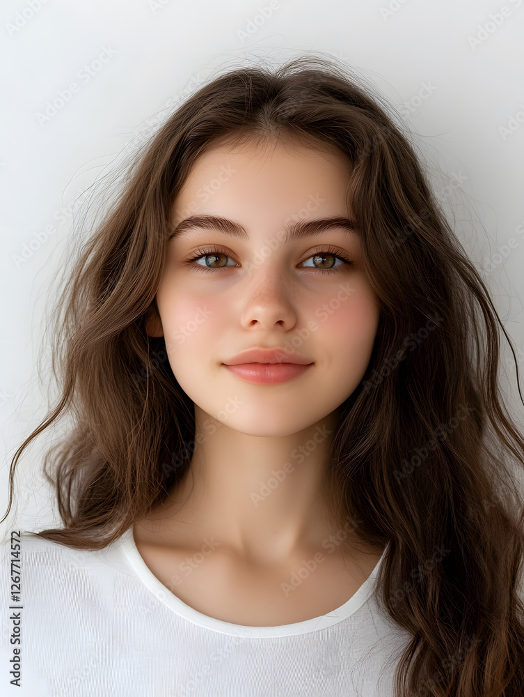 custom made wallpaper toronto digitalPortrait girl ID photo on white background