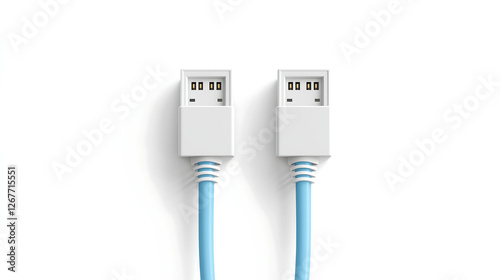Two Light Blue Ethernet Cables with RJ45 Connectors