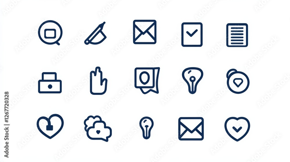 set of basic icons set of basic icons