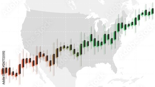 Financial background growth of stock market quotes in the USA
