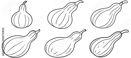 gourd Coloring Page Printable Line Art Drawing
