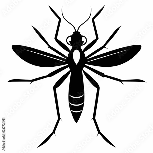 Mosquito vector silhouette black design white background