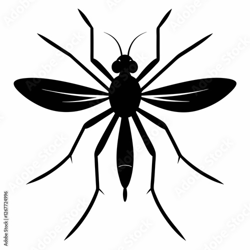 Mosquito vector silhouette black design white background