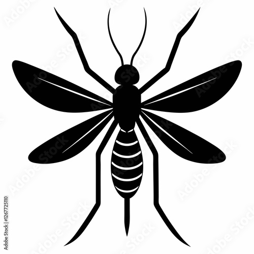 Mosquito vector silhouette black design white background