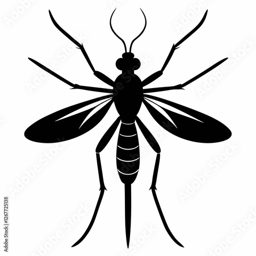 Mosquito vector silhouette black design white background