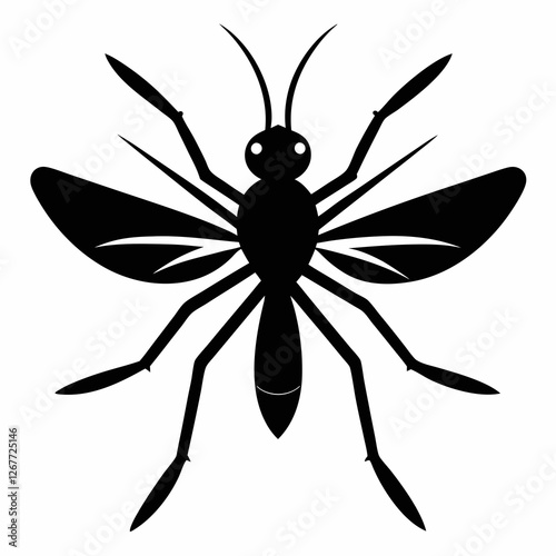 Mosquito vector silhouette black design white background