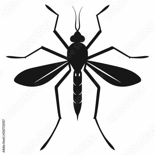Mosquito vector silhouette black design white background