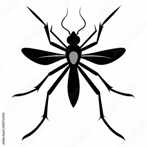 Mosquito vector silhouette black design white background
