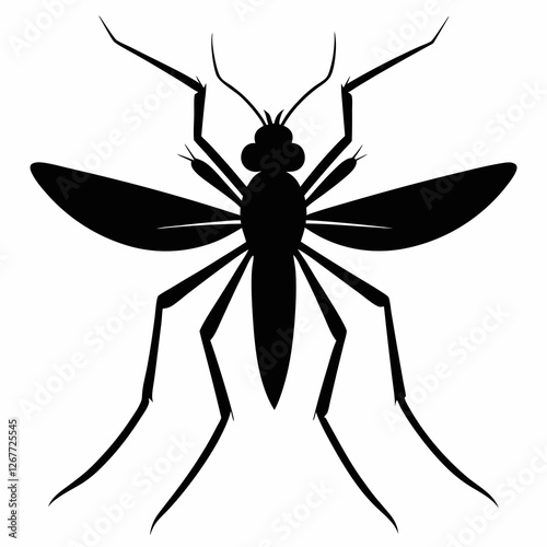 Mosquito vector silhouette black design white background