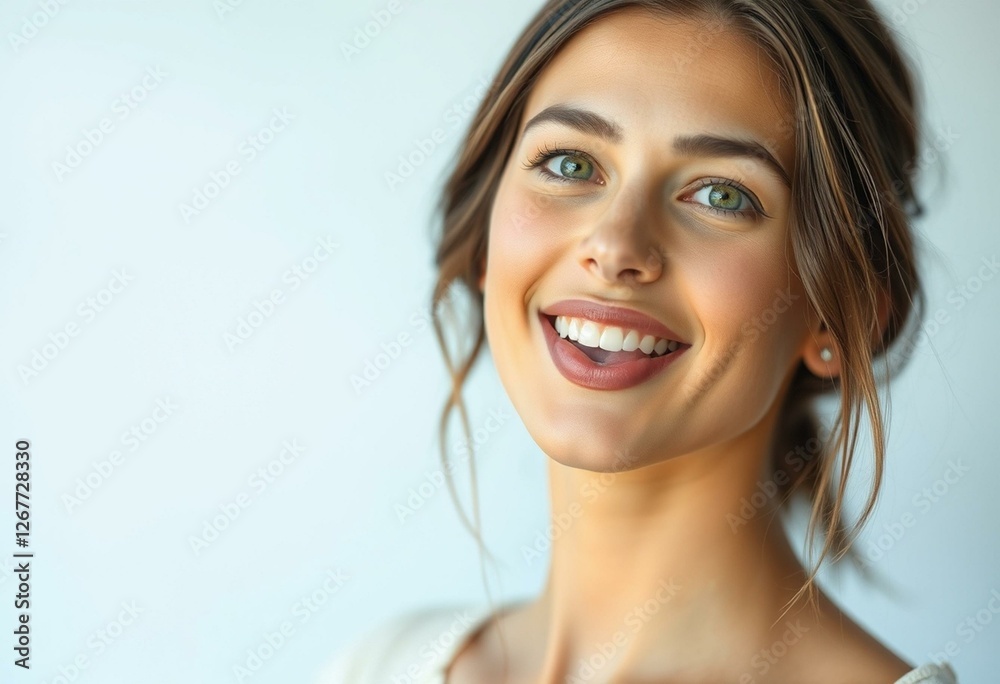 Female portrait with tongue outside Female portrait with tongue outside