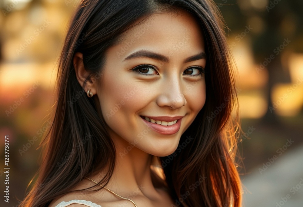Fototapeta premium Serene natural light portrait of a woman