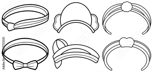 headband Coloring Page Printable Line Art Drawing 