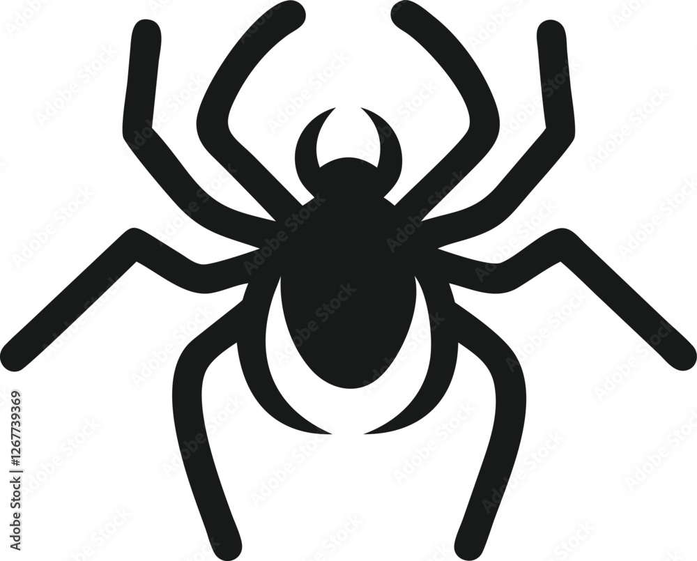 Vector Illustration of a Silhouette Spider Vector Illustration of a Silhouette Spider