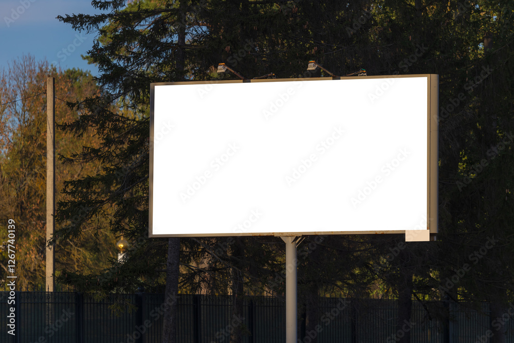 Fototapeta premium billboard along the highway. Background for design and advertising.