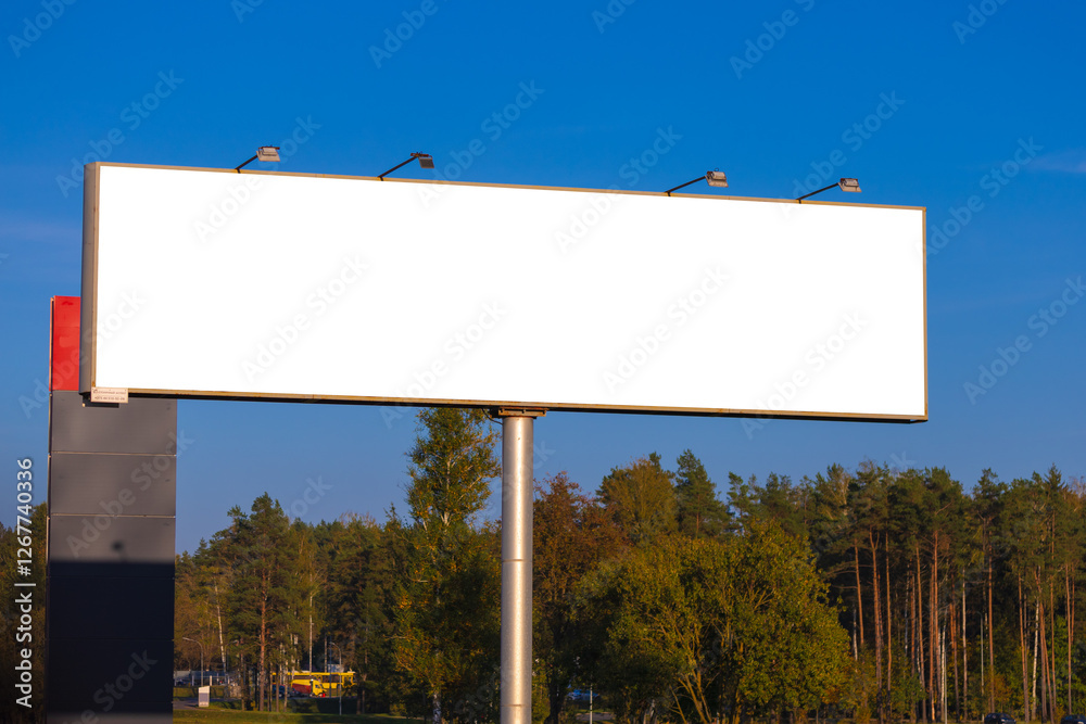 Large billboards for outdoor advertising along the roads. Background for design. Large billboards for outdoor advertising along the roads. Background for design.