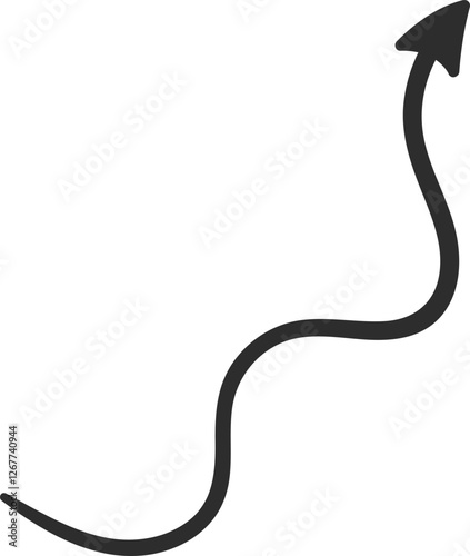 Wavy arrow pointing upward, representing growth, success, and positive momentum in both business and personal development, illustrating the journey toward achievement and aspiration