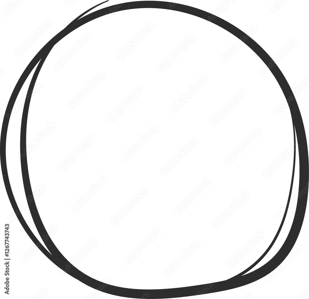 Slightly imperfect hand drawn circle provides a frame for text or other design elements, adding a touch of human and organic feel to the composition Slightly imperfect hand drawn circle provides a frame for text or other design elements, adding a touch of human and organic feel to the composition