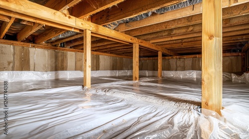 Basement and Crawl Space Renovation: Insulation, Wooden Beams, and Moisture Barrier for Energy Efficiency and Structural Integrity