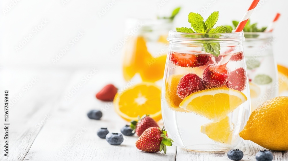 Bright and Colorful Summer Drinks with Freshberries and Citrus for Refreshing Summer Hydration Bright and Colorful Summer Drinks with Freshberries and Citrus for Refreshing Summer Hydration