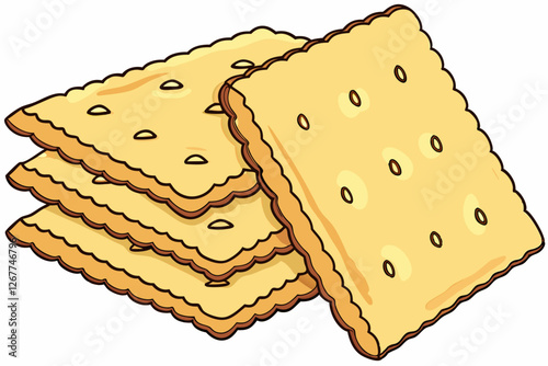 A visually appealing stack of crunchy graham crackers, perfect for desserts or as a snack.