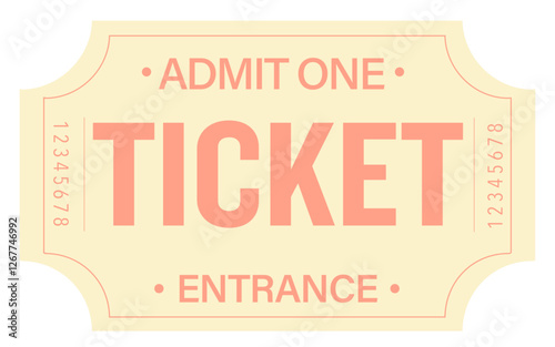Ticket, Admit one ticket, vintage ticket
