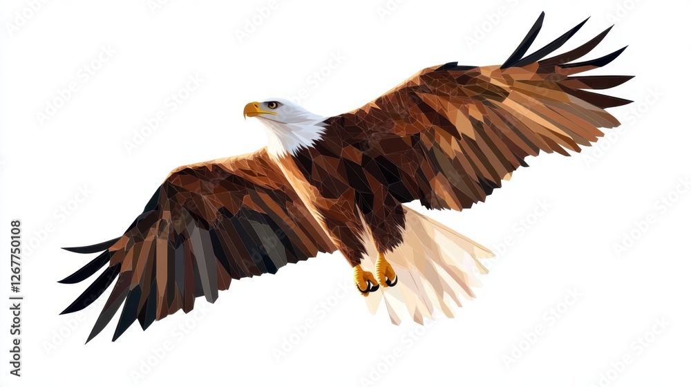 Obraz premium Majestic Eagle in Flight: Stunning Wildlife Photography & Nature Illustration