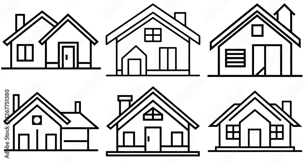 Fototapeta premium House Construction Coloring Page Printable Line Art Drawing