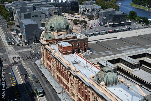 flinders street railway station, decretive Victorian style architecture , Melbourne Victoria Australia  photo