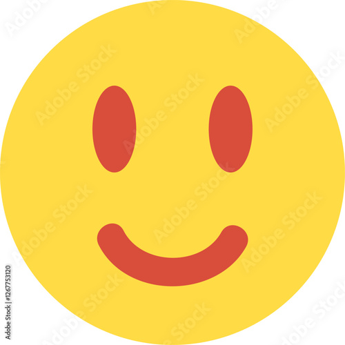 Simple emoticon smiling with closed eyes, expressing happiness, joy, and positive emotions, perfect for social media, communication, and conveying good vibes