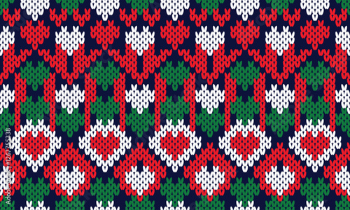 Seamless printable knitting patterns, wallpapers, ultra-high resolution raster illustrations, print-on-demand patterns