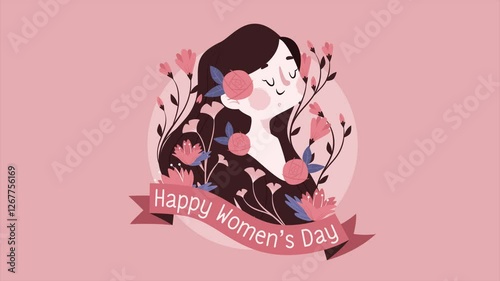 happy International women's day march 8th animation 4k