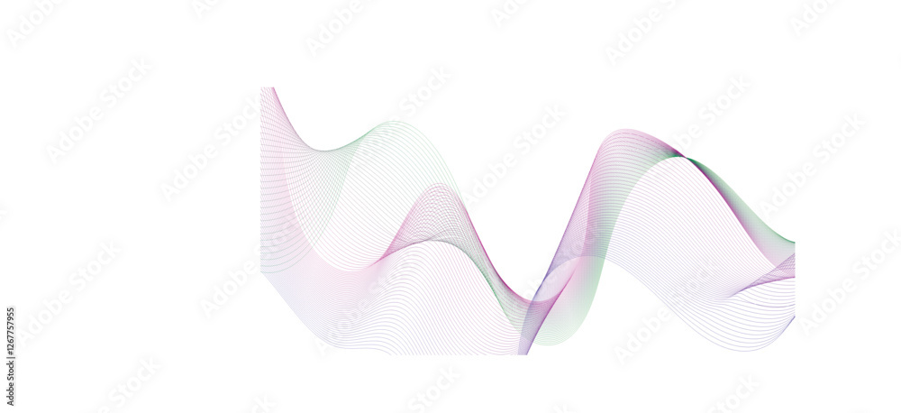 Abstract modern colorful wavy stylized blend liens and technology lines on white background. Blending gradient colors. Digital frequency track equalizer. Vector illustration. Abstract modern colorful wavy stylized blend liens and technology lines on white background. Blending gradient colors. Digital frequency track equalizer. Vector illustration.