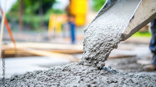 Wallpaper Mural Concrete Mixing at Active Construction Site: Heavy Machinery and Skilled Workers in Building Project Torontodigital.ca