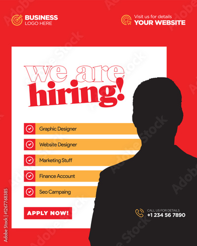 instagram were hiring recruitment post template skills social media join our team works list web banner red blue green orange pink purple color colorful background square size design poster templates