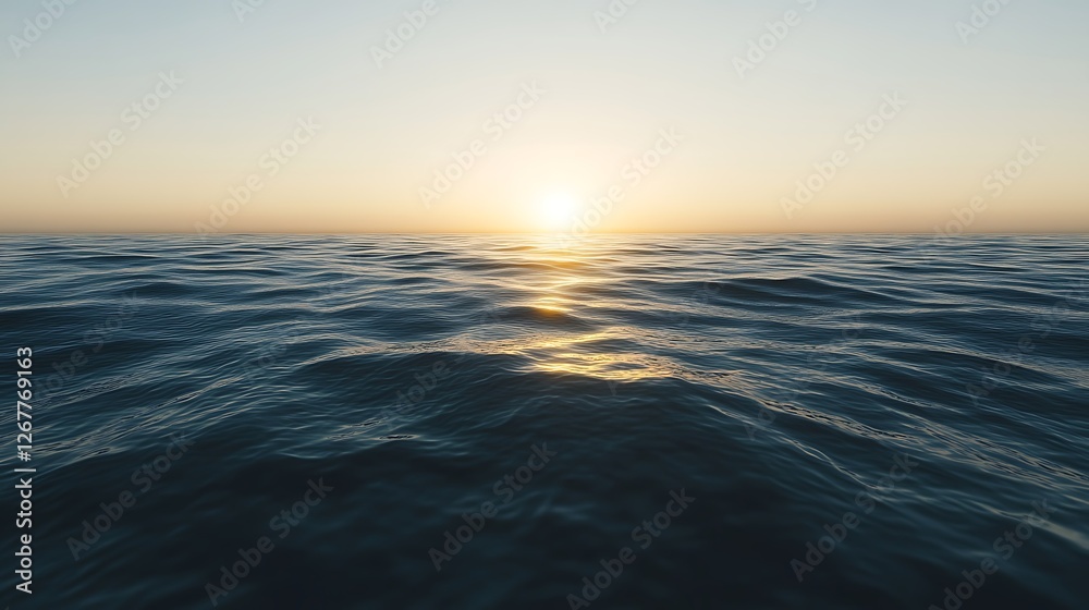Serene Sunset Over Calm Ocean Waves Serene Sunset Over Calm Ocean Waves