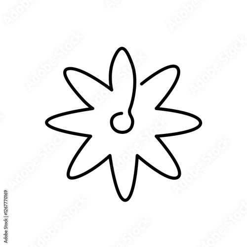 line art star anise