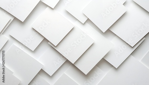 Modern Abstract Geometric Background with 3D White Shapes