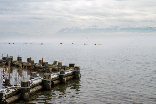 Beautifull scenery of lake Geneva taken in Laussane