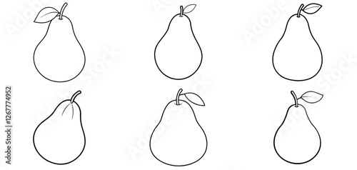 pear Coloring Page Printable Line Art Drawing
